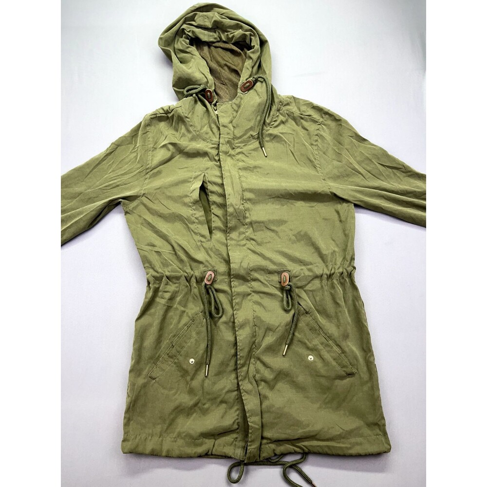 Iris Green Utility Jacket Hooded Womens M Anorak Parka Military‎ Trench Gorpcore
